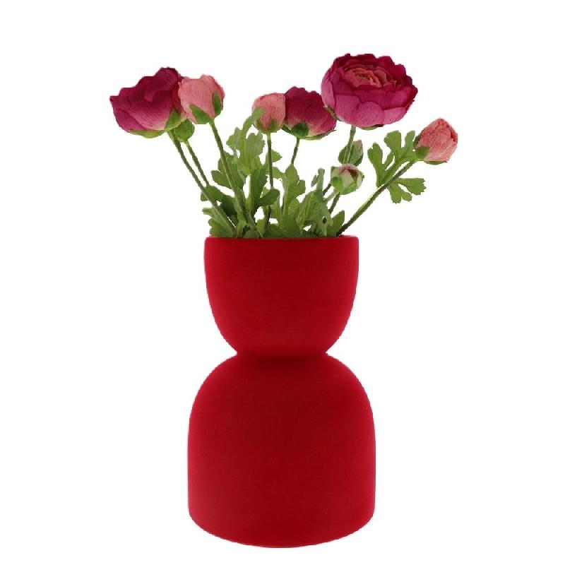Vase rouge velours Ø 17,5cm H26cm_1