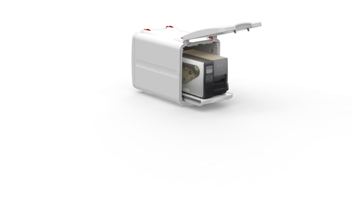 Coffret de protection pour imprimantes thermiques - étanche, résistant, avec portes et tablette extractible_1