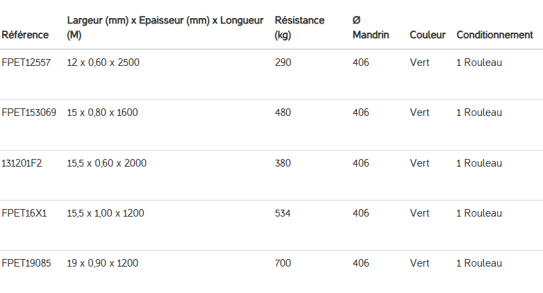 Feuillard polyester, résistant et souple, préconisé pour des applications sur des charges lourdes_1