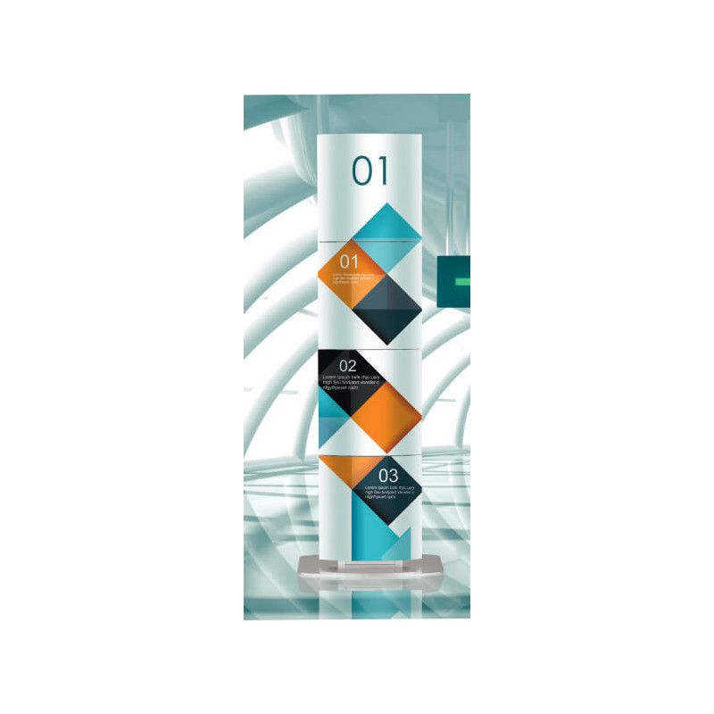 Totem d'intérieur bombé multi-niveaux - Sigma Signalisation - Topaze - structure aluminium et plusieurs dimensions_1