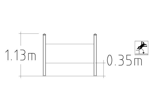 Tunnel pour parcours d'aventure UniMini - 8055431 - Hags - Poteaux acier - Montage 6h - Dimensions 1400x750x1130mm_1