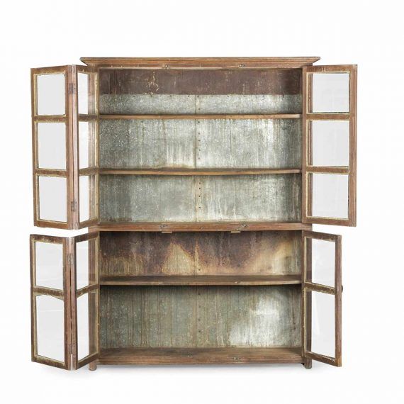 00119001000491 - Meuble présentoir antique en bois et métal - Francisco Segarra - 158x35xh208cm_1