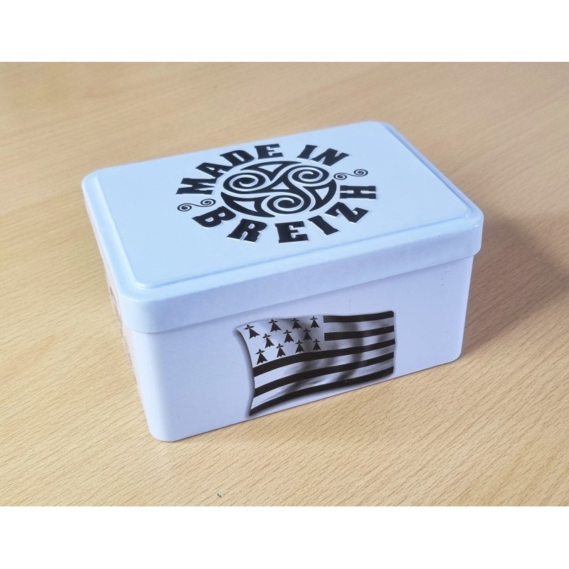 Boîte décorée en acier étamé - 1/2 Junior 120 x 87 x 60 mm - Made in Breizh - Réf. BQBA0018_1