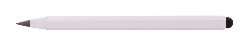 Stylo sans encre en aluminium recyclé - stylet tactile, pointe métallique, forme hexagonale avec règles_1