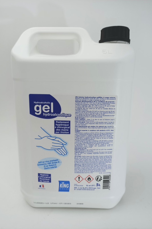 Gel hydroalcoolique pour la desinfection des mains king 5l_1