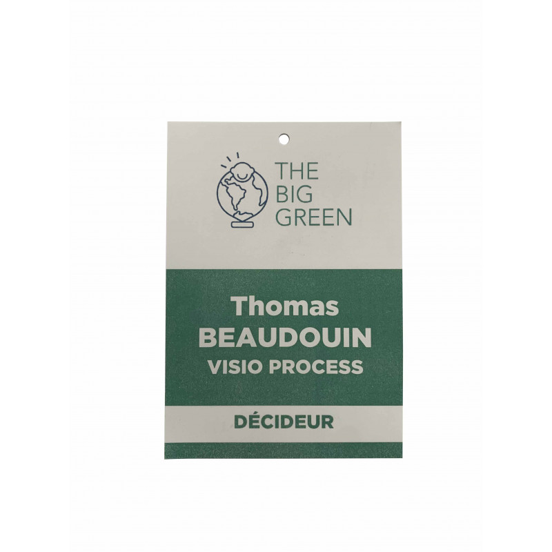 Badge papier pierre recyclé et recyclable - Reference : ECO-MINERAL_1