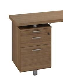 Bureau X time Ring avec retour et caisson - Quadrifoglio. - 244, Noyer canaletto, Droite_1