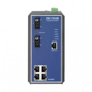 Switch industriel Rail DIN - 4 ports Ethernet + 2 ports fibre optique SM managés - Température -40°C à +75°C - Référence: EKI-7554SI-AE_1