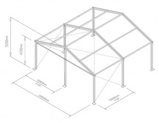 Tente de stockage fermée - structure fixe en aluminium et acier - couverture composite PVC multi-éléments - porte, fenêtre et système d'éclairage_1