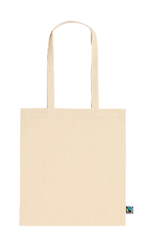 Sac à provisions réutilisable en coton équitable - 180 g/m² - longues poignées - label commerce équitable_1