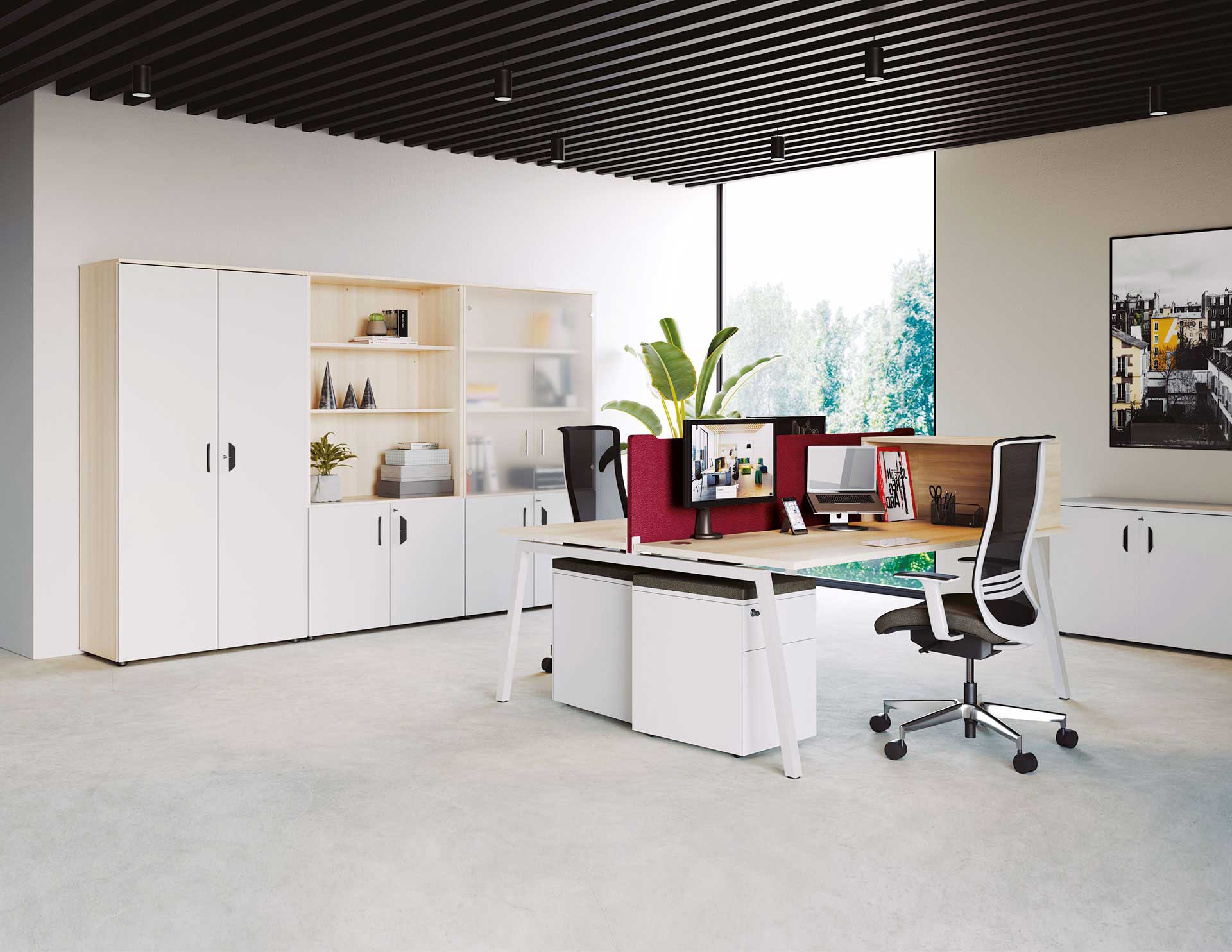 Armoire en bois avec 2 tiroirs DS - design, robuste et personnalisable - 6 modèles et 4 hauteurs disponibles_1