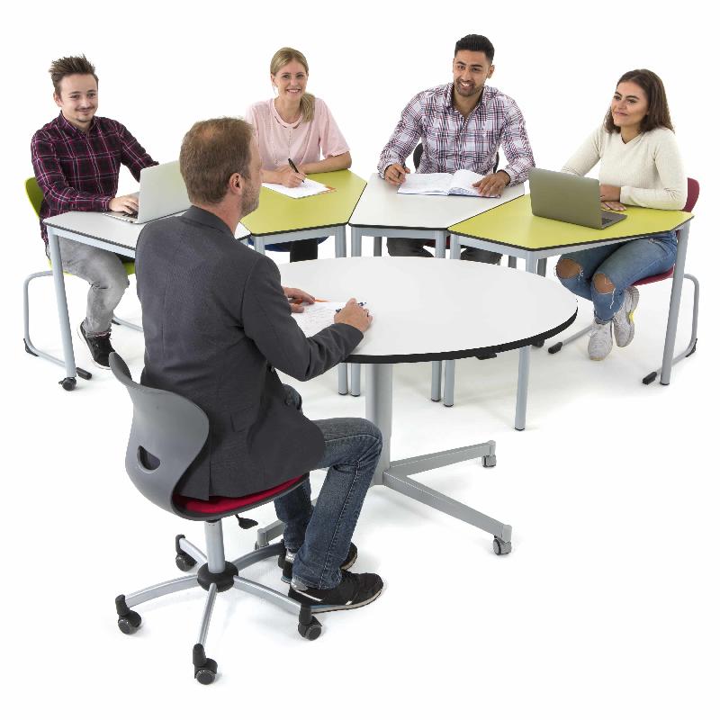 Bureau assis/debout  pour enseignant - réglage en hauteur, plateau en érable ou hêtre  - EWL.1_1