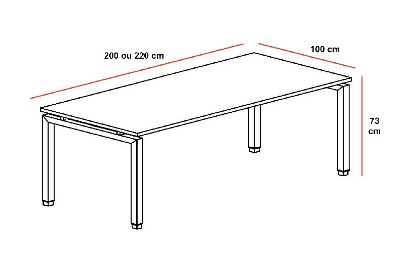 Bureau individuel ECO XXL - Mobel Linea - Argent Ral 9006, 200, Acacia foncé_1