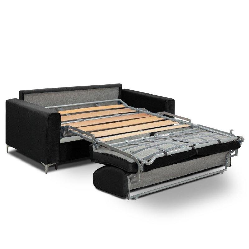 Canapé convertible express Jackson 160cm - sommier lattes tweed noir - matelas 16 cm Excellence literie_1