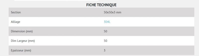 Découpe inox laminé 304L - Hyperacier - section 50x50x3 mm_1