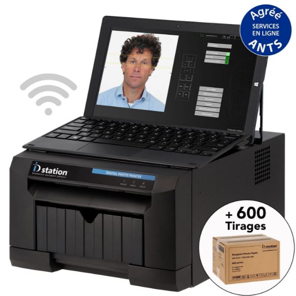 Kiosque d'impression photo d'identité Wifi: imprimante + tablette tactile 11,6