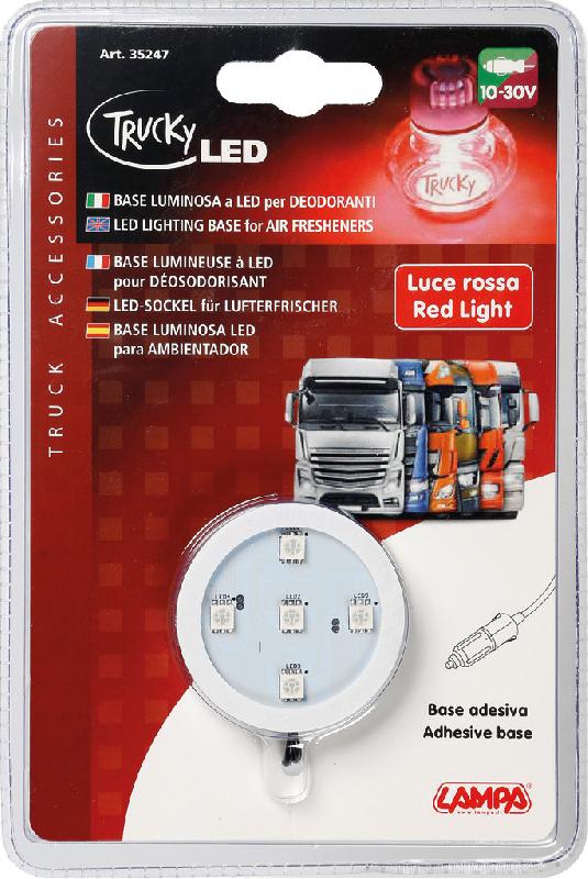 LAMPA - Base lumineuse LED rouge 10-30V pour désodorisant Trucky - câble 1,5m - Compatible avec références 936475 à 936478_1