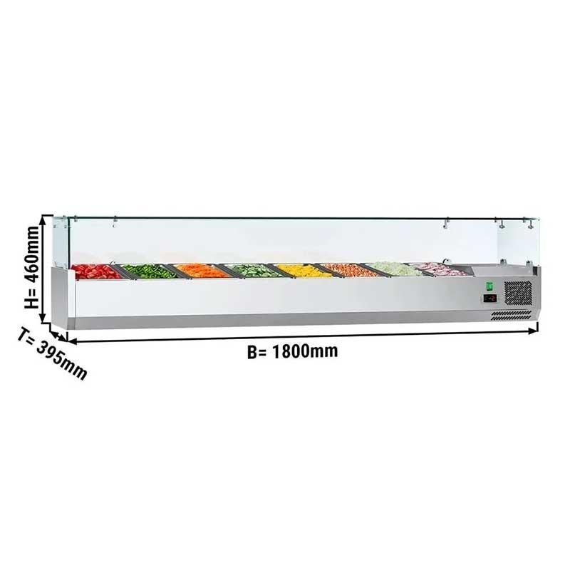 Vitrine à ingrédients réfrigérée avec pare-haleine - 8 x GN 1/3_1