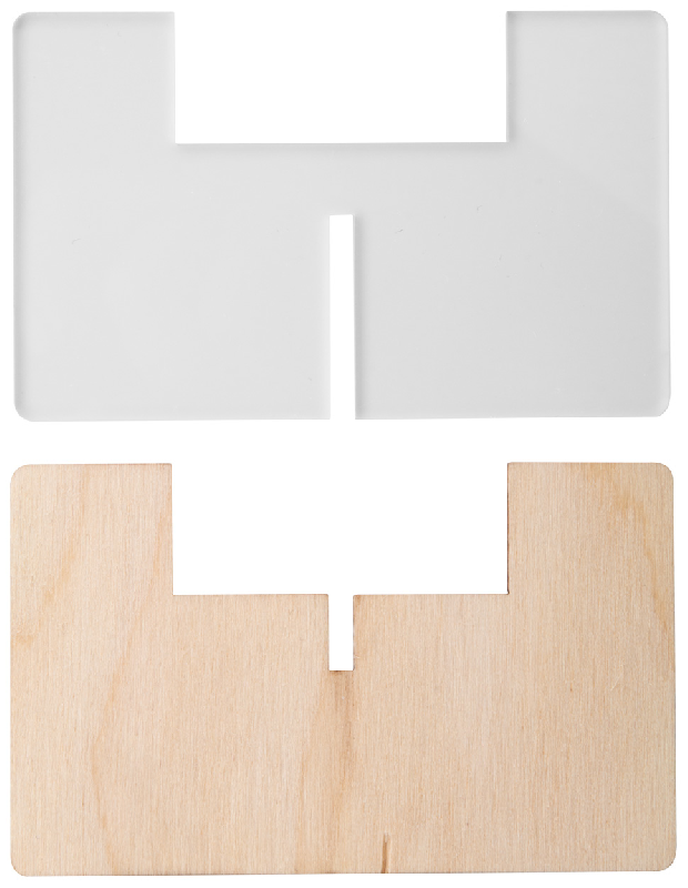 Support pour bougie en contreplaqué de bouleau et acrylique transparent - livré dans une boîte à plat_1