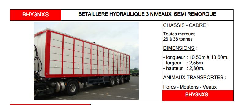 Bhy3nxs - bétaillère  hydraulique - carrosserie guitton - 3 niveaux semi-remorque_1