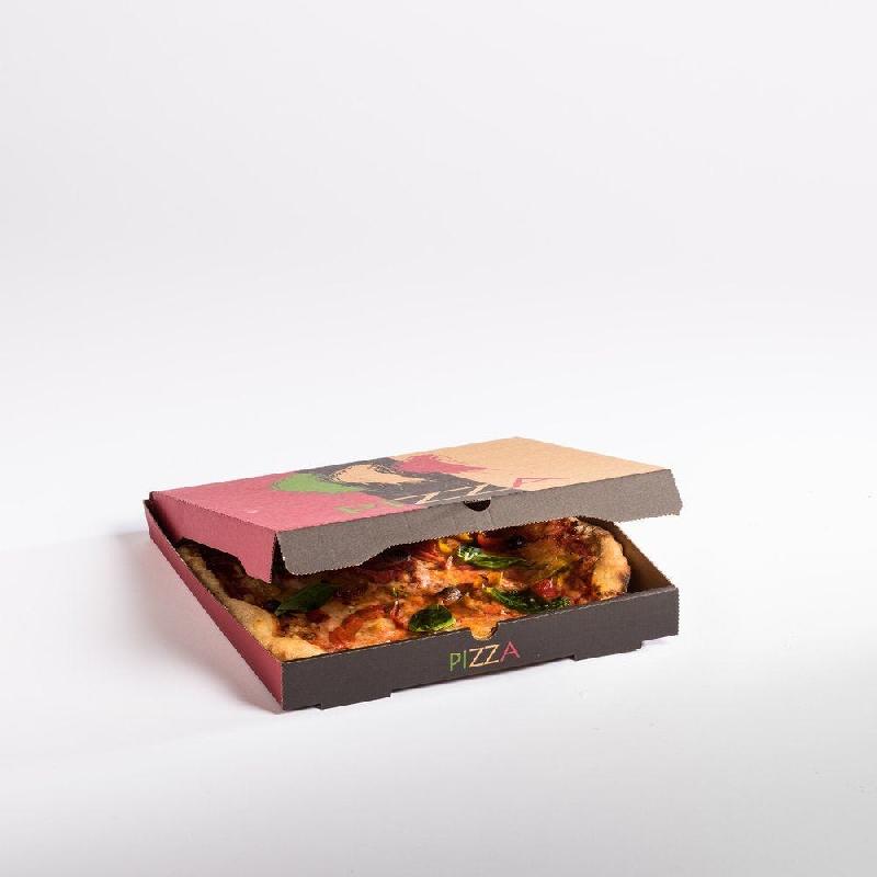 Boîte pizza kraft brun micro cannelure 29x29x3.5 cm - par 100_1