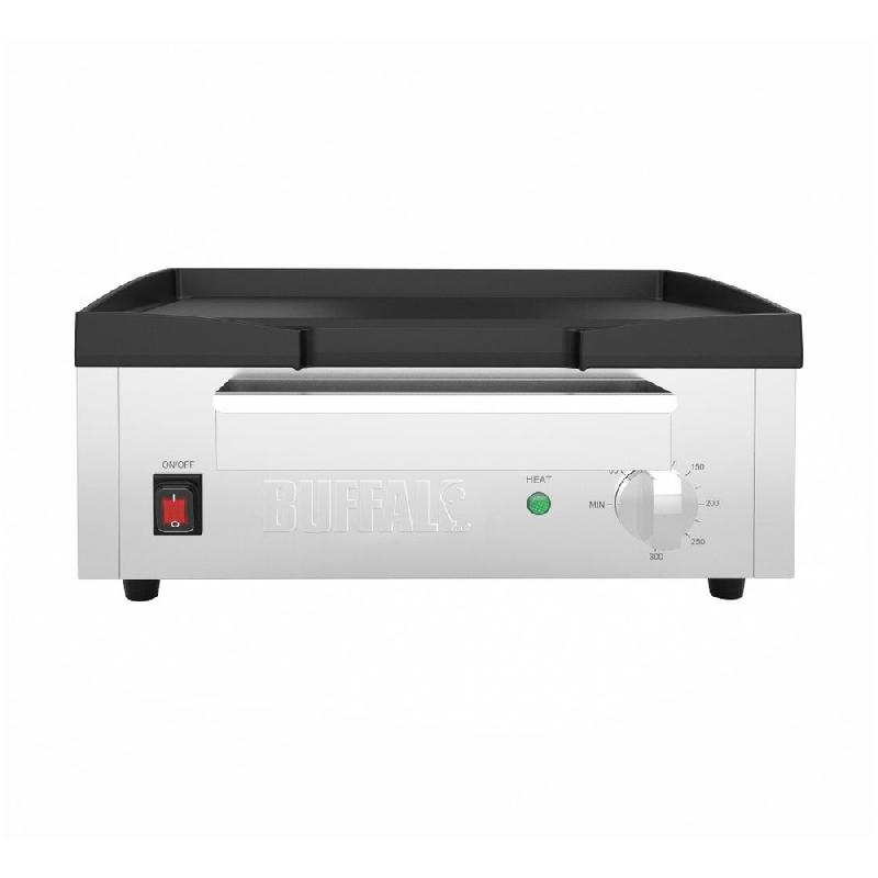 Plancha électrique lisse en FONTE - L 430 mm | Buffalo - CU966_1