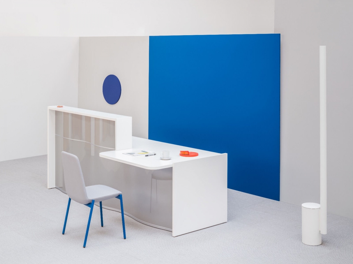 Banque d'accueil moderne et élégante WAVE - Design ondulé et configurations personnalisées_1