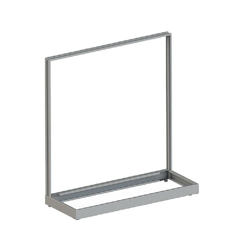 Cadre de gondole simple en acier H130cm - gris - L120xP45xH142cm_1