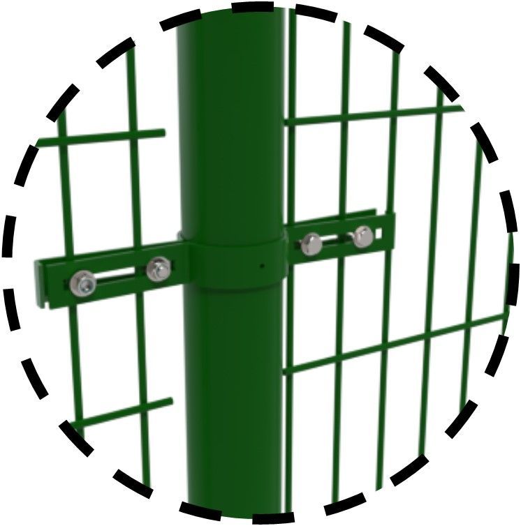 Colliers pour grilles pare-ballons - fixation pour clôture - acier galvanisé - plusieurs diamètres - couleur vert_1