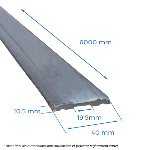 Main courante moulurée 40 x 10,5 x 19,5mm - L.6000mm_1