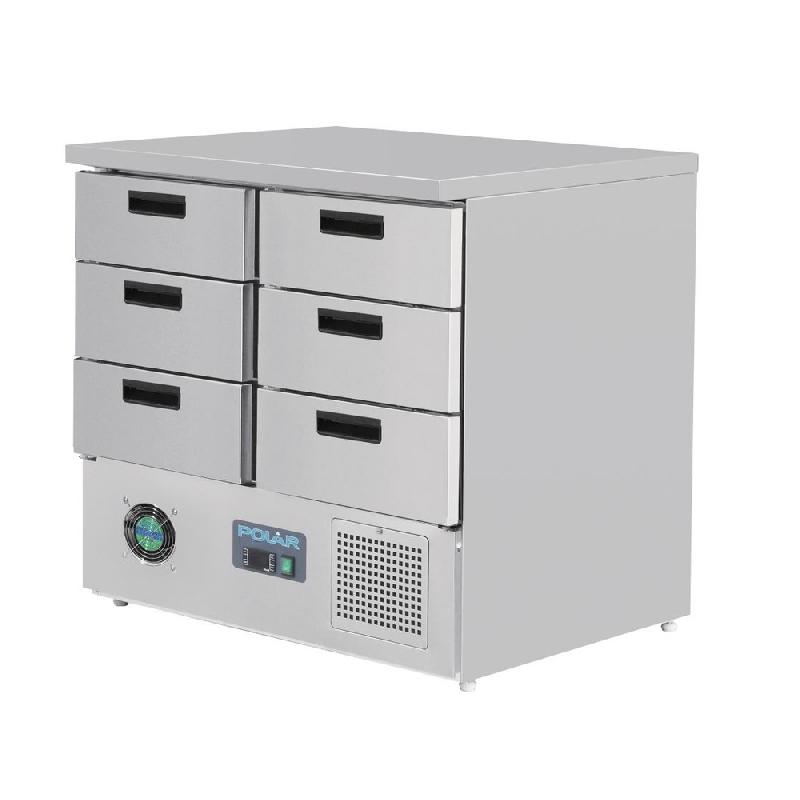 Table réfrigérée positive centrale - 6 tiroirs - Profondeur 700 | Série G | Polar - FA440_1