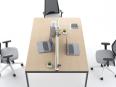 Bureau bench 3 personnes compact FORMULA P65 avec cloisonnette acoustique - Novanta_1