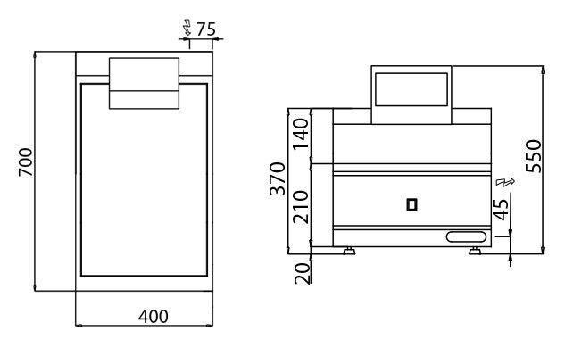 Chauffe-frites - 1,2 kW - 1x GN 1/1 - incl. Soubassement avec 1 porte - Mario 700 | GGM -FWK400-EN-UBK400-E_1