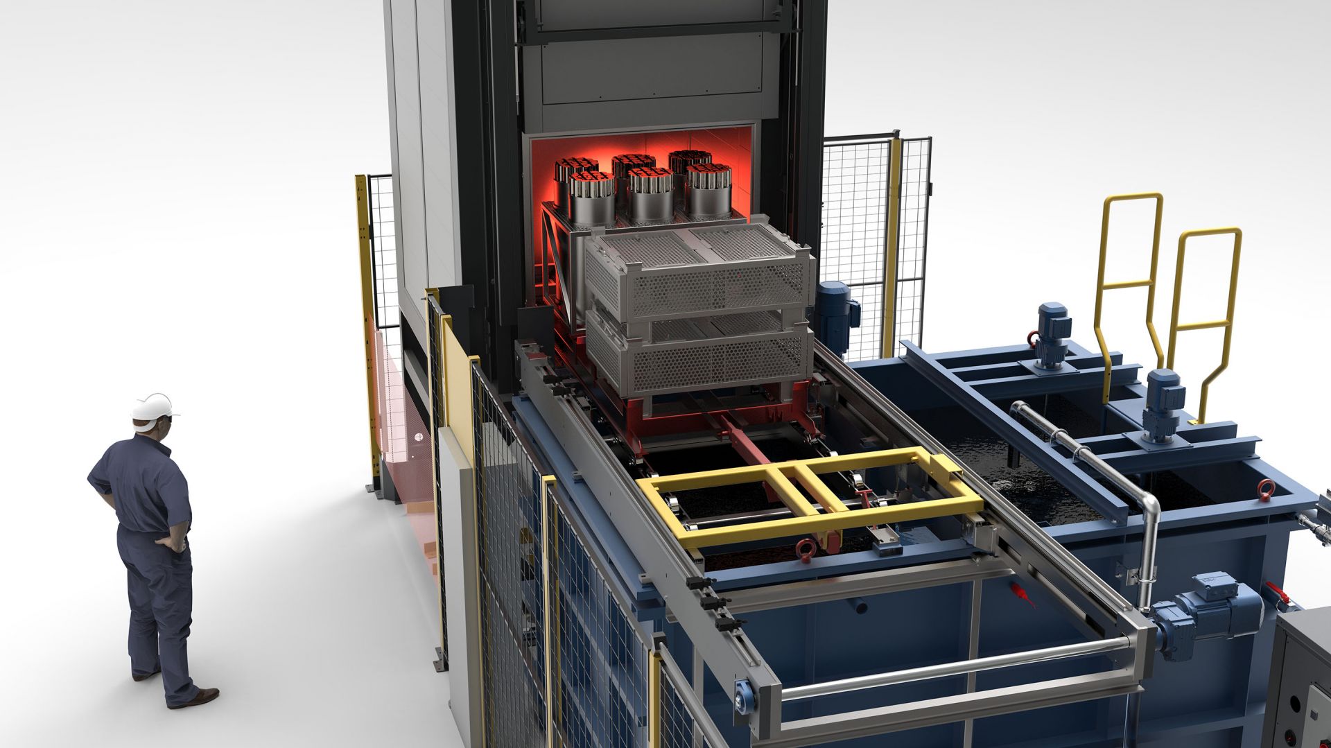 Équipement de trempe horizontal pour aluminium