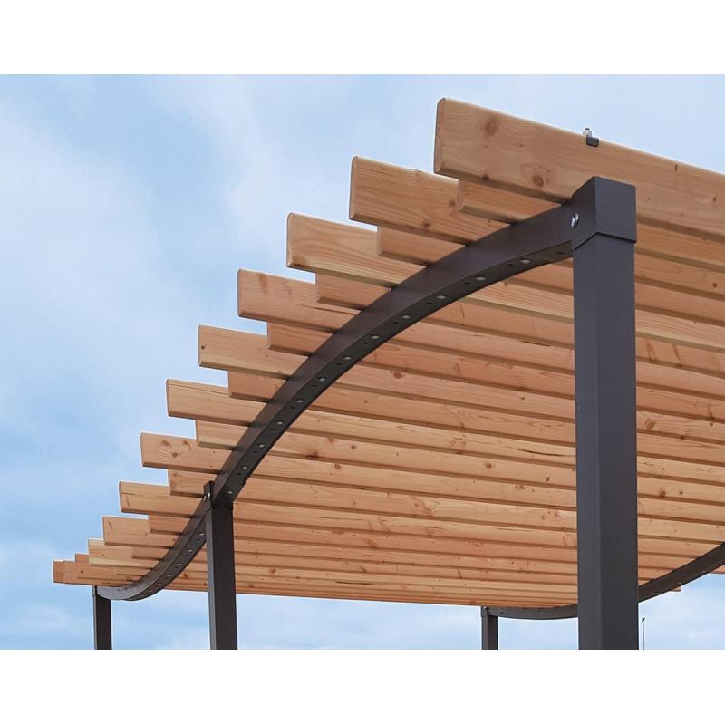 Pergola Océan - acier et bois - dimensions 2520x2910x3020 mm_1
