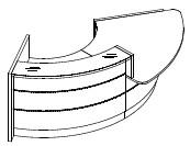 Banque d'accueil lumineuse Valde courbe avec PMR coloris blanc - MDD - Blanc, Blanc brillant, Droite_1