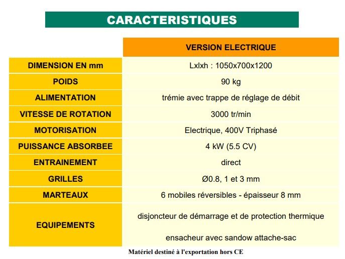 Broyeur Farmi - broyeurs et concasseurs alimentaires - Electra 90 kg - pour céréales et épis de maïs_1