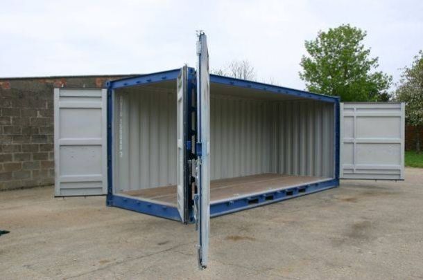 Container maritime 20 pieds open side - Dimensions : 6,05m x 2,43m x 2,59m - Poids : 3400 kg - Volume : 33 m³_1