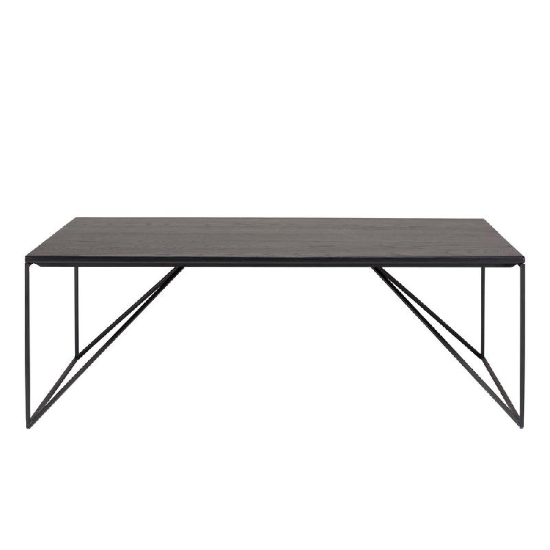 Table basse rectangulaire DILA 120 x 60 cm - pieds métal contemporains, MDF plaqué chêne_1