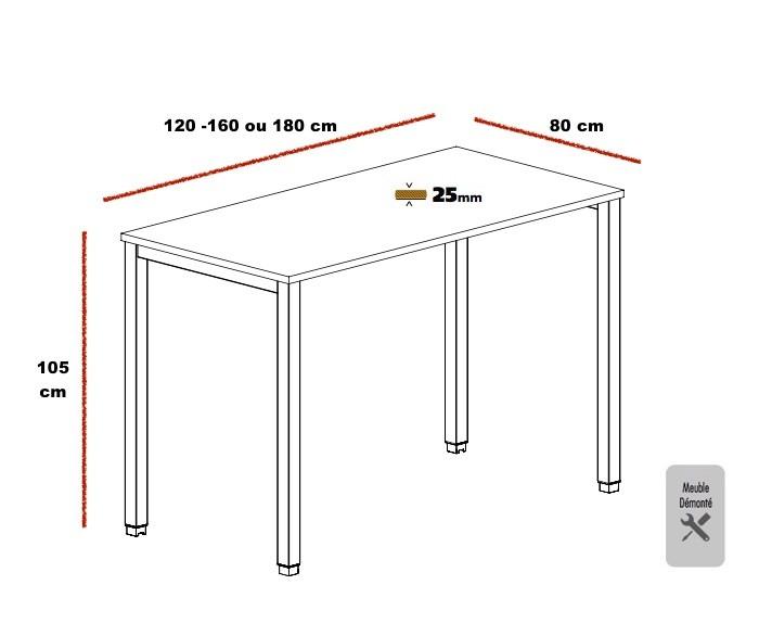Table haute Tempo - Mobel Linea - 120, Blanc, Chêne veiné_1