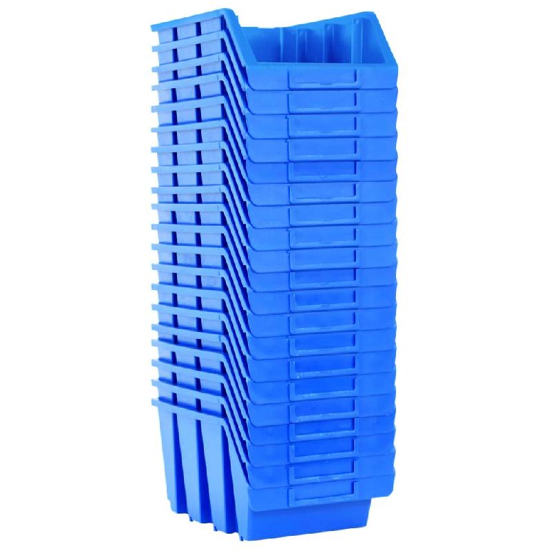Vidaxl bacs de rangement empilables 20 pcs bleu plastique 146285_1