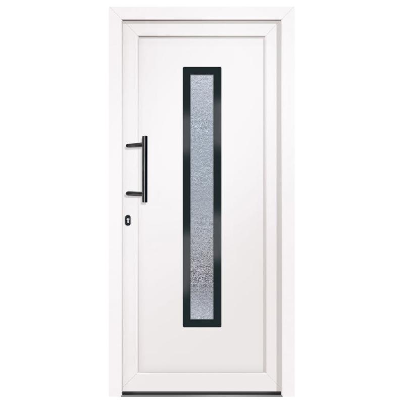 Vidaxl porte d'entrée blanc 98x208 cm pvc 3157076_1