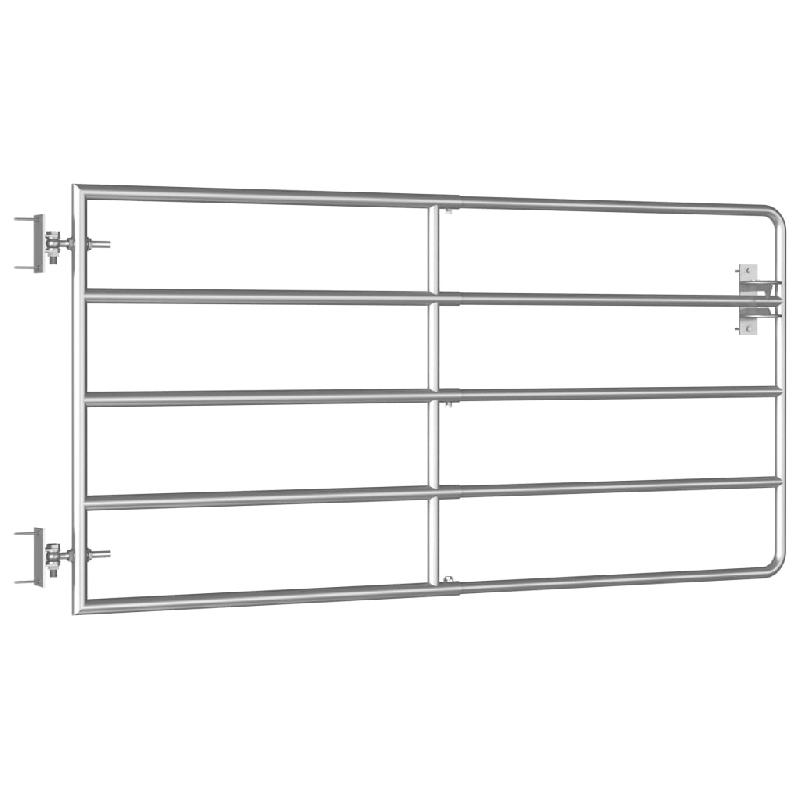 Vidaxl portillon à 5 barres acier (95-170)x90 cm argenté 145985_1