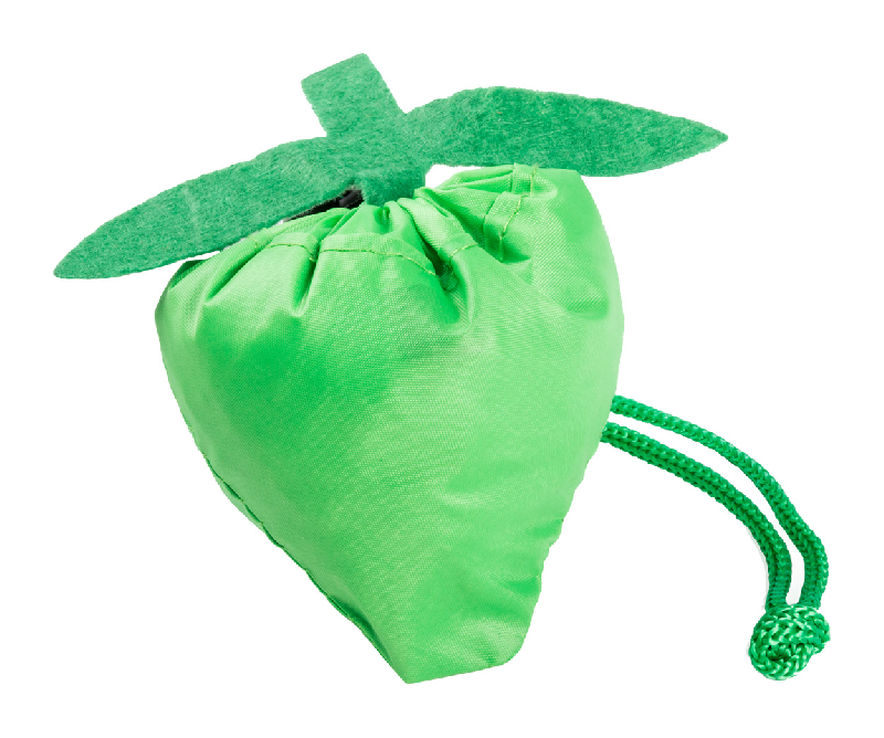 Sac shopping pliable - forme de fruit - polyester 190T - couleur vert citron vif - 22g_1