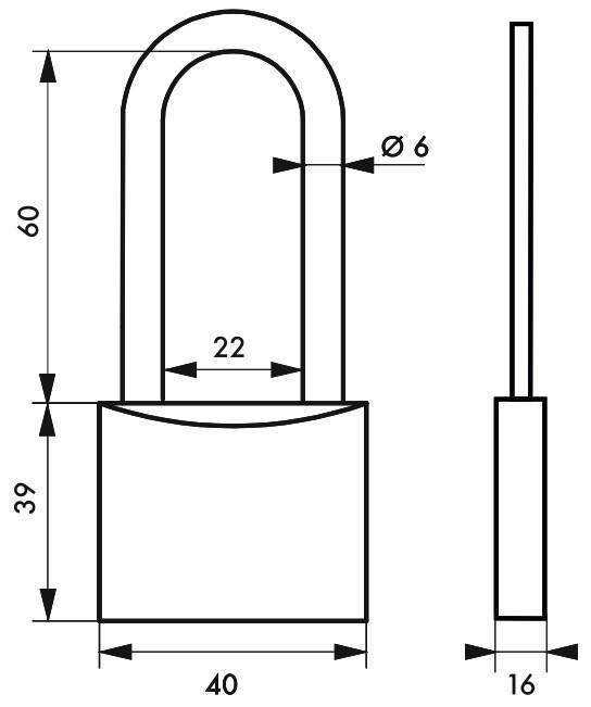 Cadenas à clé Transit 2 - 40 mm anse demi-haute - Corps laiton monobloc et anse inoxydable - THIRARD_1