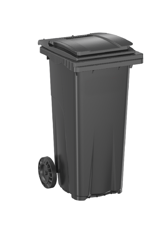 Conteneur 120 L - Bac roulant PEHD injecté - Fabrication Française - Norme EN 840 - Préhension frontale - 2 roues 200 mm_1