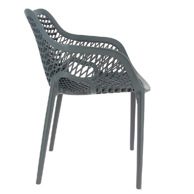 Fauteuil empilable d'extérieur en polypropylène Air coloris gris foncé par 4_1