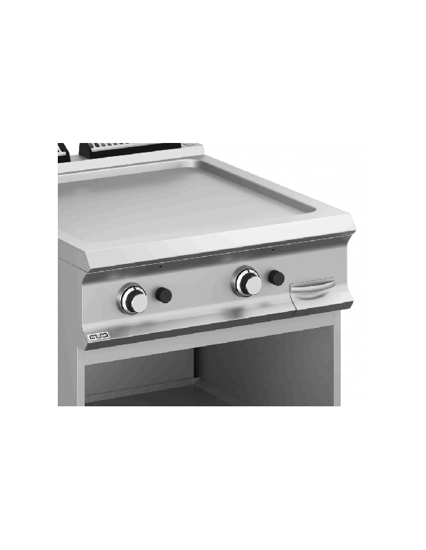 Plancha gaz plaque lisse acier sur placard ouvert - 18.4 Kw - 800x900x850/900 mm - Martin MBM_1