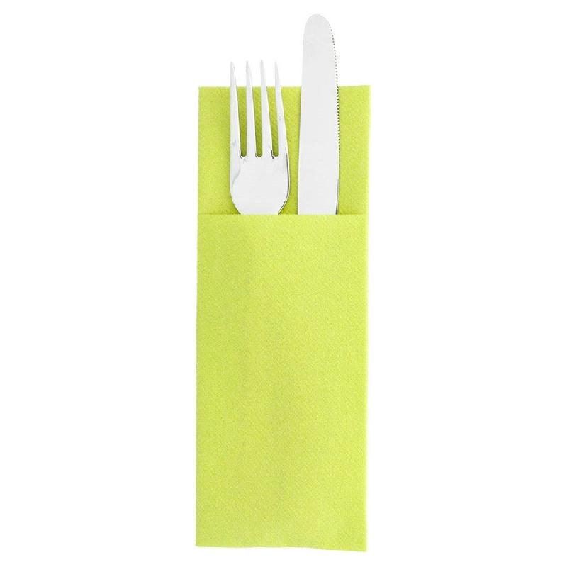 Serviette-étui pour couverts intissé kiwi 33x40cm - par 700_1