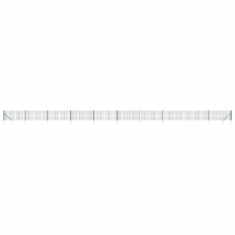 Vidaxl clôture en treillis métallique et piquet d'ancrage vert 1x25 m 154137_1